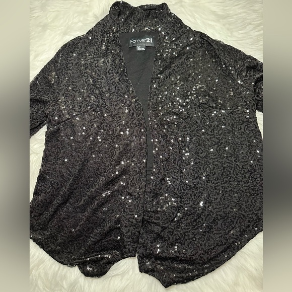 Black Sequin Cardigan- Size Small - Picture 1 of 8